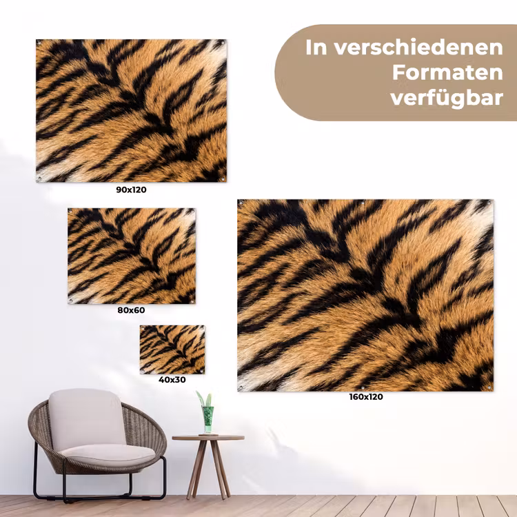Realistisch - Tijgervacht - Zwart tuinposter los doek klein -Xsfeer9_DE