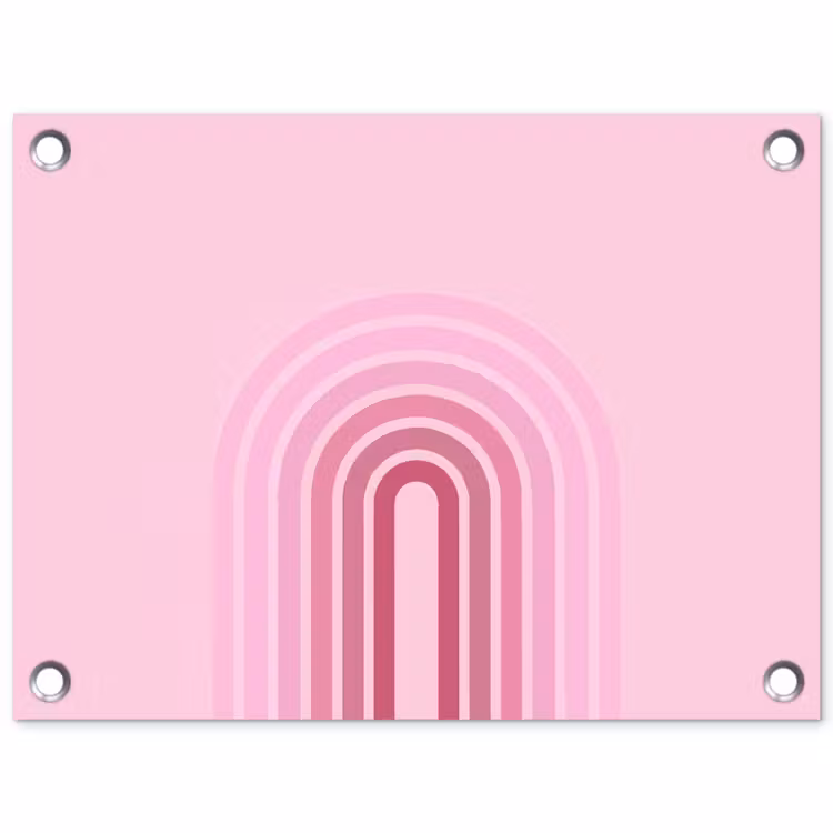 Regenboog - Roze - Abstract - Modern - Minimalistisch tuinposter los doek klein -3d