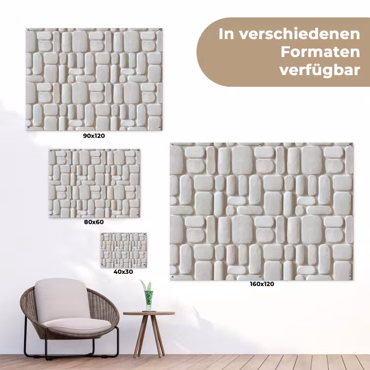Reliëf - Structuur - Wit tuinposter los doek klein 239 -Xsfeer9_DE
