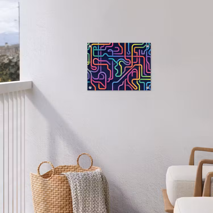 Retro - Abstract - Neon tuinposter los doek klein -sfeer8