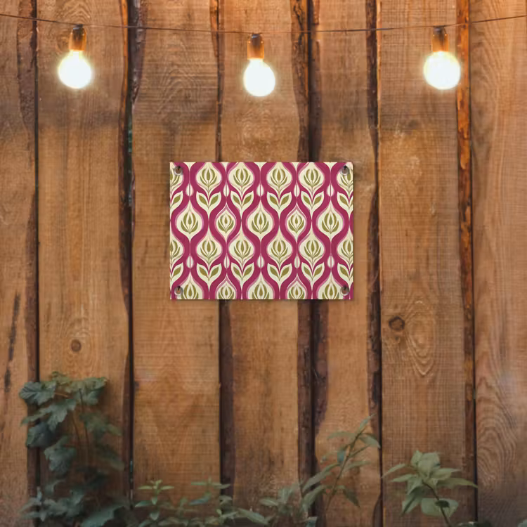 Retro - Floraal - Paars tuinposter los doek klein 239 -sfeer1