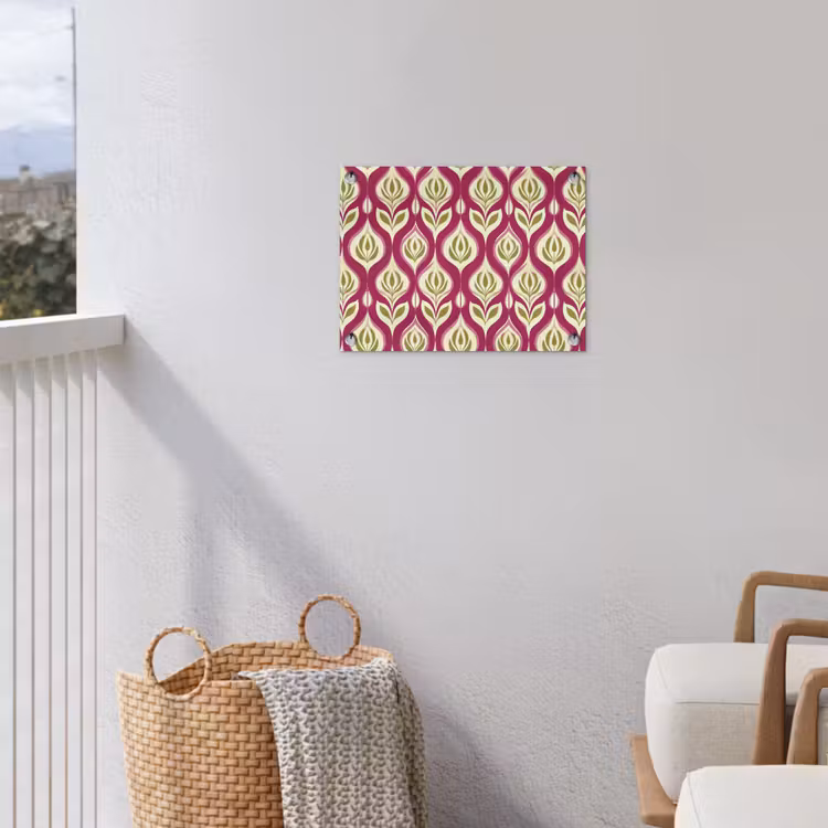 Retro - Floraal - Paars tuinposter los doek klein 239 -sfeer8