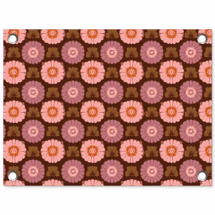 Retro - Madelief - Roze tuinposter los doek klein 239 -3d