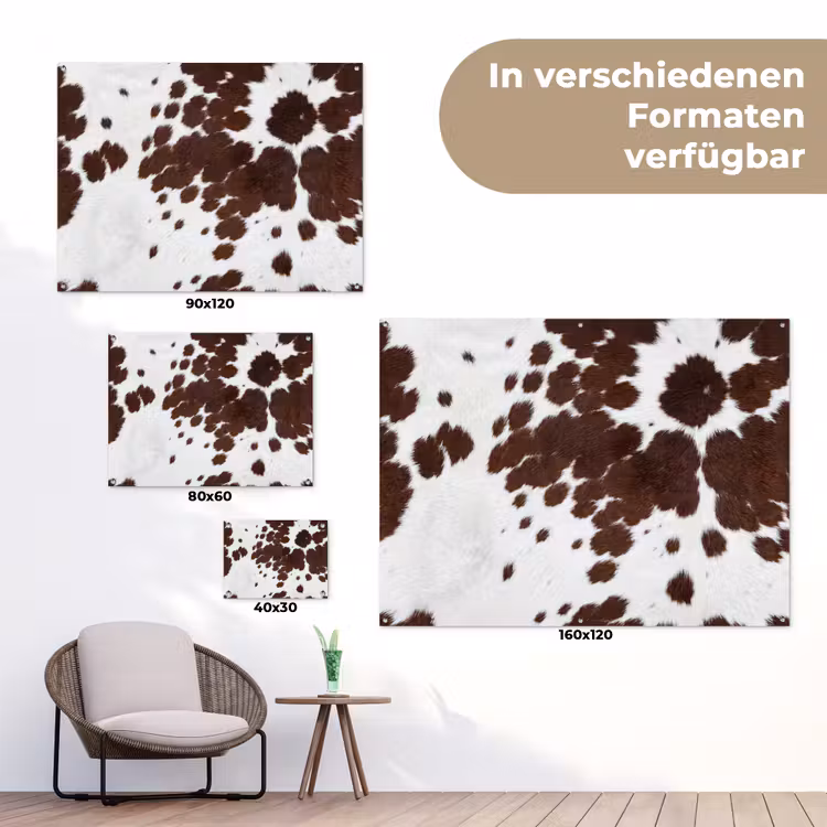 Koeienhuid - Klassiek - Bruin tuinposter los doek klein -Xsfeer9_DE