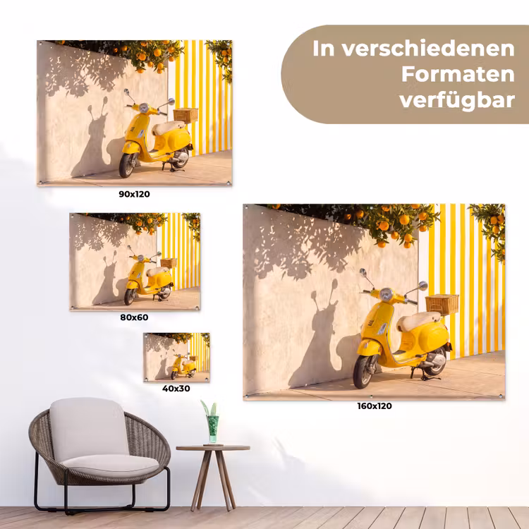 Scooter - Natuur - Zomer - Geel - Mediterraan tuinposter los doek klein -Xsfeer9_DE