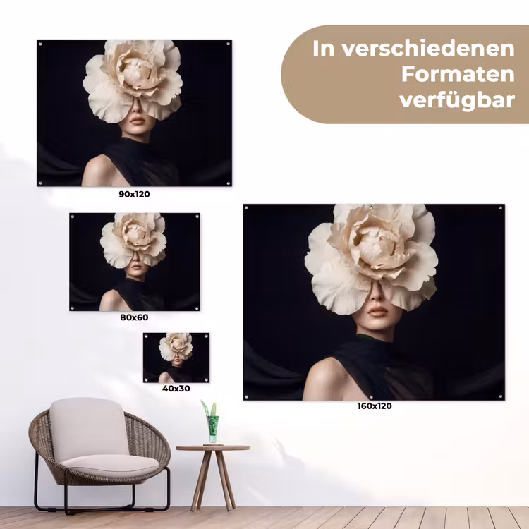 Roos - Tijdloos - Zwart tuinposter los doek klein -Xsfeer9_DE