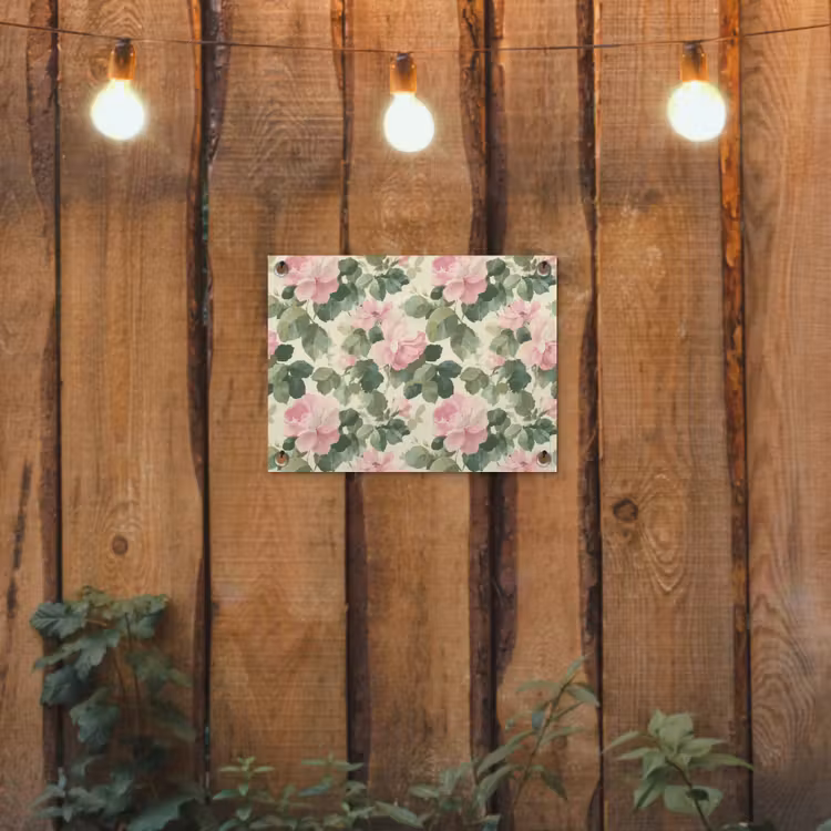 Rozen - Botanisch - Roze tuinposter los doek klein 239 -sfeer1