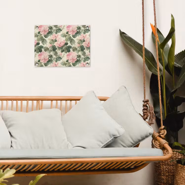 Rozen - Botanisch - Roze tuinposter los doek klein 239 -sfeer7