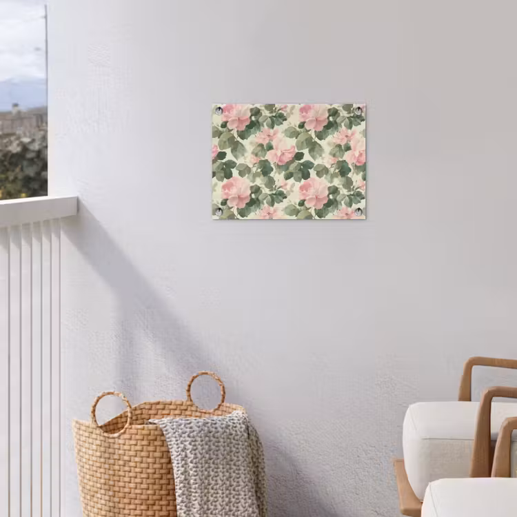 Rozen - Botanisch - Roze tuinposter los doek klein 239 -sfeer8