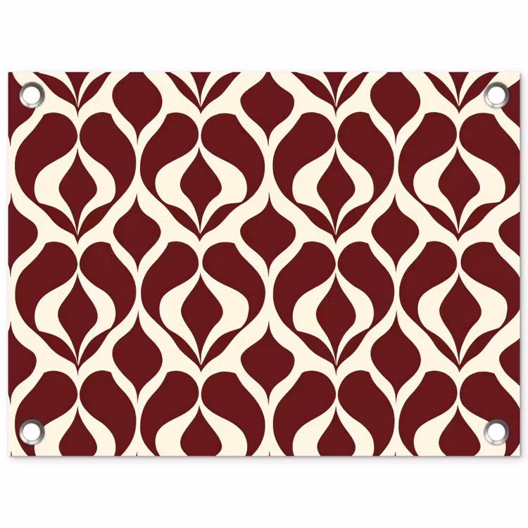 Rood - Druppelpatroon - Grafisch tuinposter los doek klein 239 -3d