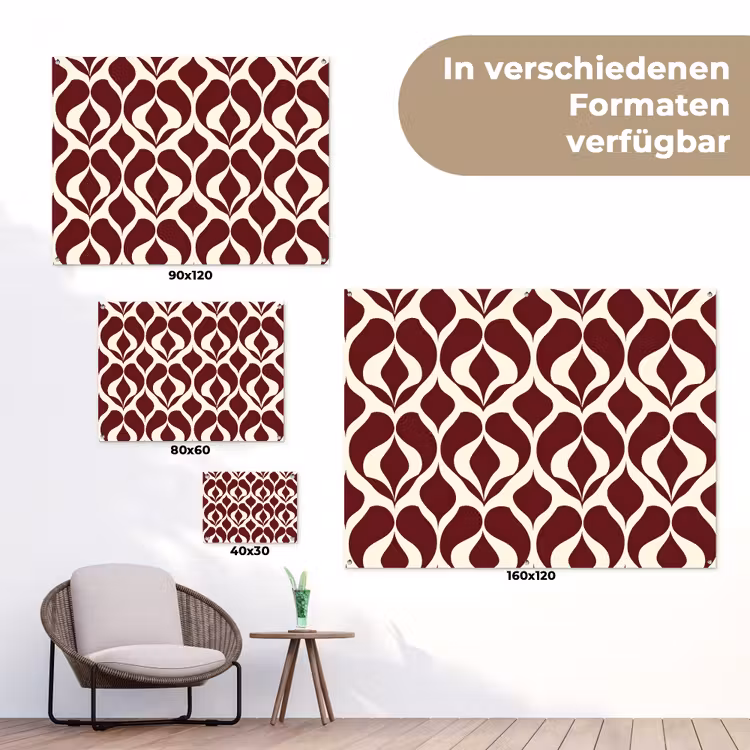 Rood - Druppelpatroon - Grafisch tuinposter los doek klein 239 -Xsfeer9_DE