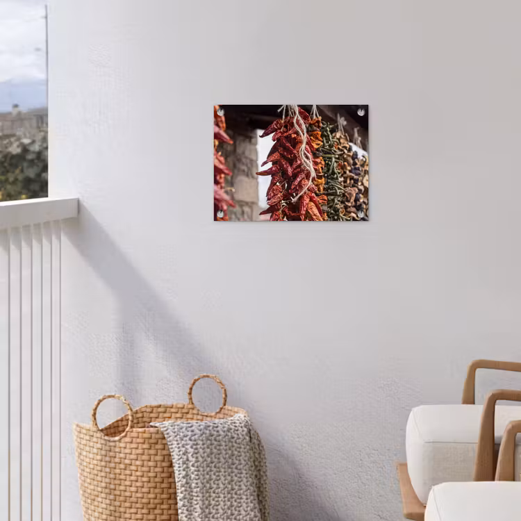 Gartenposter - Rote Chilischoten – Essen - Rode pepers - Eten tuinposter los doek klein