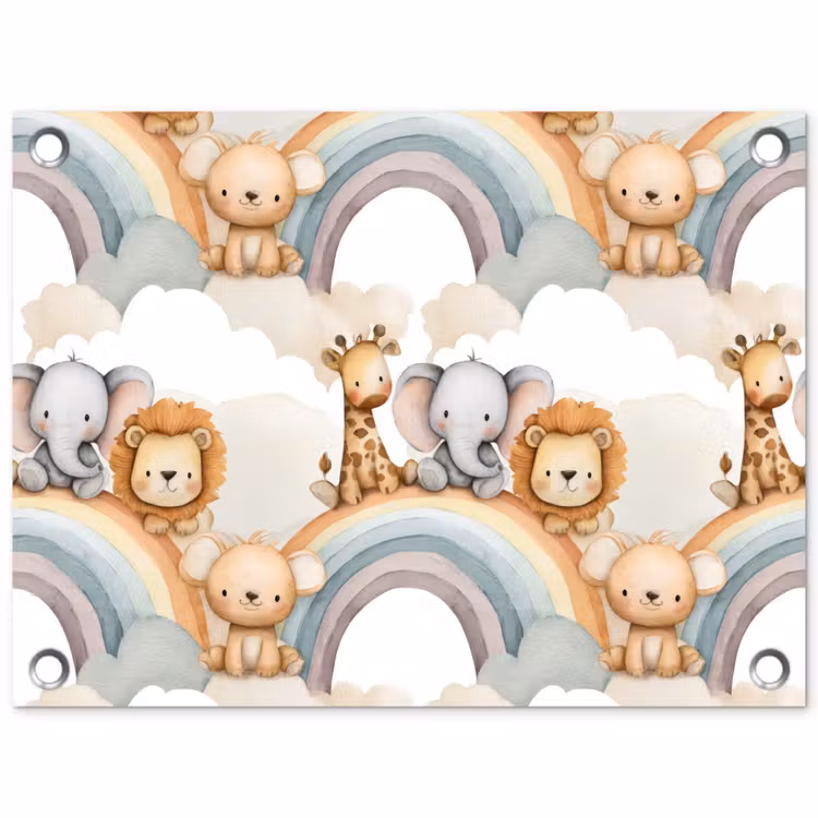 Safari - Regenboog - Kleurrijk tuinposter los doek klein 239 -3d