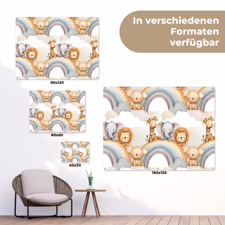 Safari - Regenboog - Kleurrijk tuinposter los doek klein 239 -Xsfeer9_DE