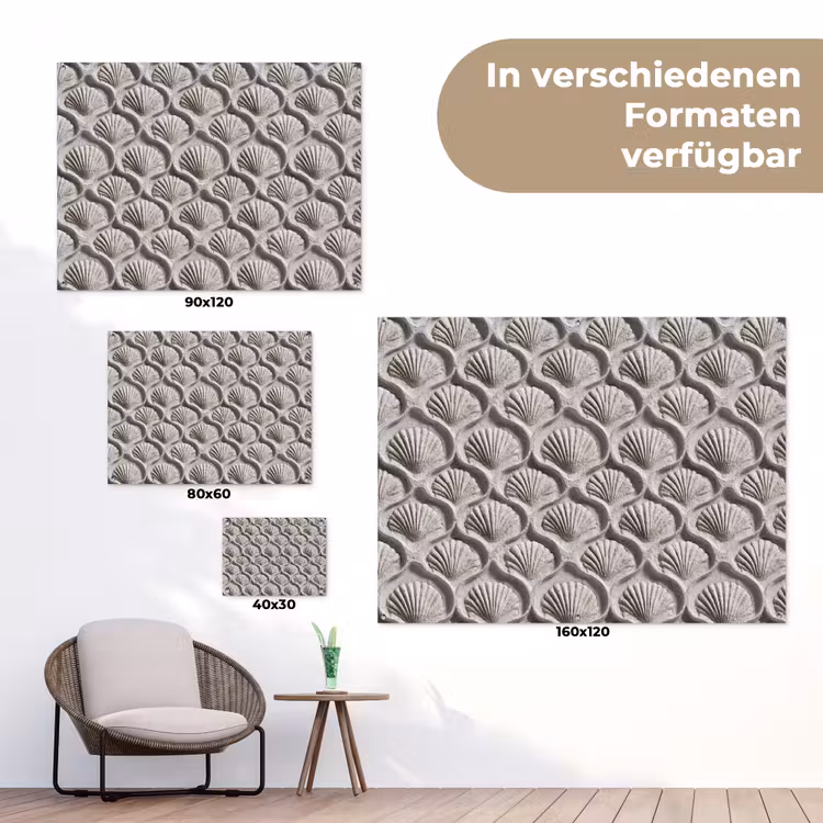 Zand - Schelpenvorm - Grijs tuinposter los doek klein 239 -Xsfeer9_DE