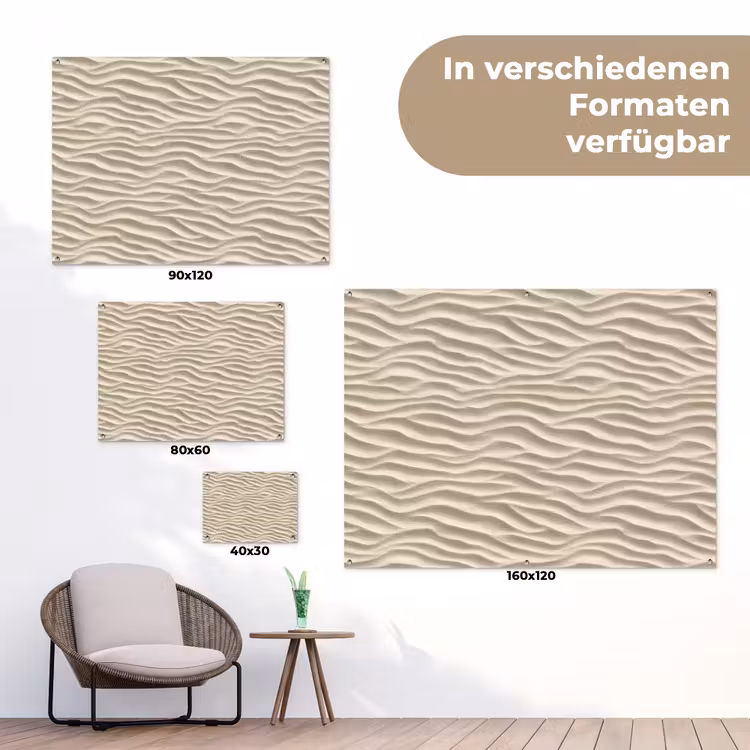 Zand - Golven - Beige tuinposter los doek klein 239 -Xsfeer9_DE