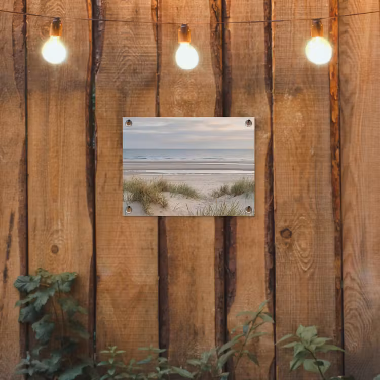 Zandstrand - Bewolkt - Duinen tuinposter los doek klein -sfeer1