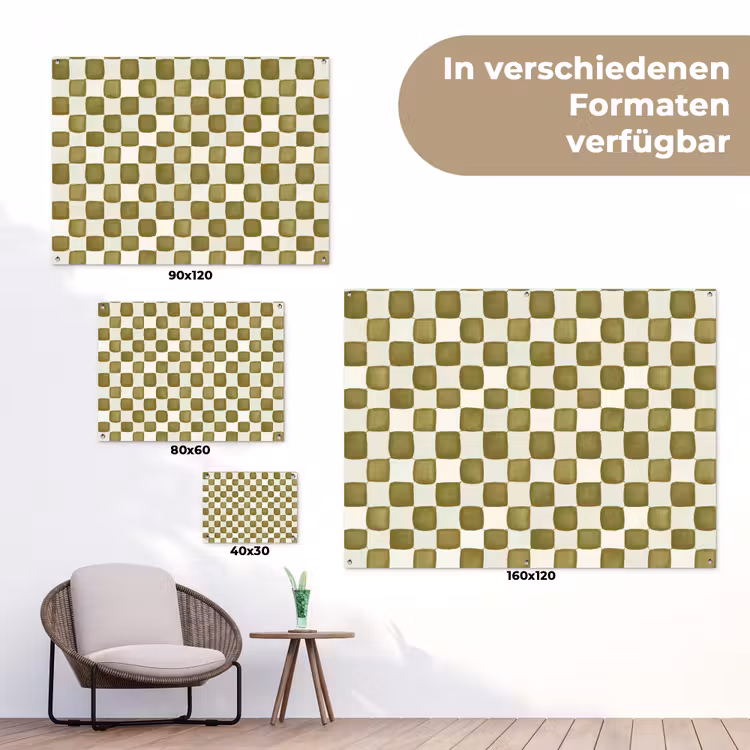 Schaak - Patroon - Groen tuinposter los doek klein 239 -Xsfeer9_DE
