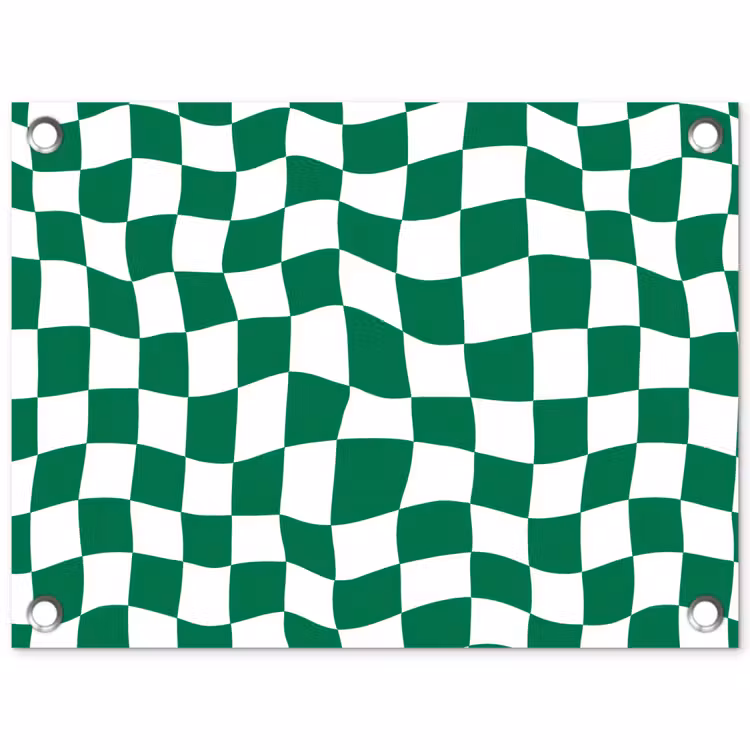 Schaakbord - Golvend - Groen tuinposter los doek klein 239 -3d