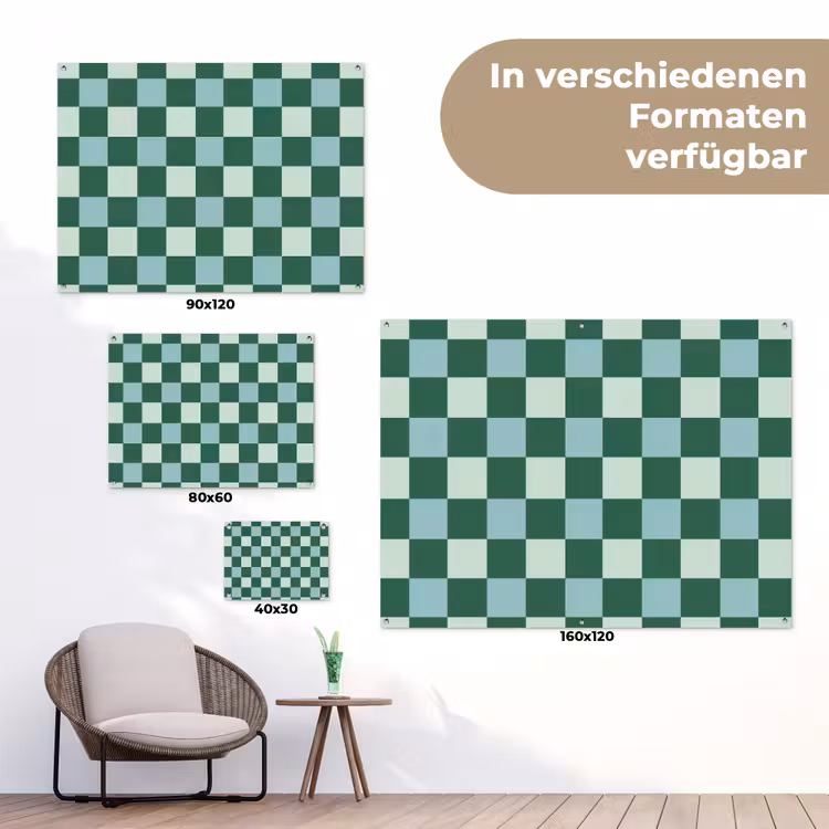 Schaakbord - Klassiek - Groen tuinposter los doek klein 239 -Xsfeer9_DE
