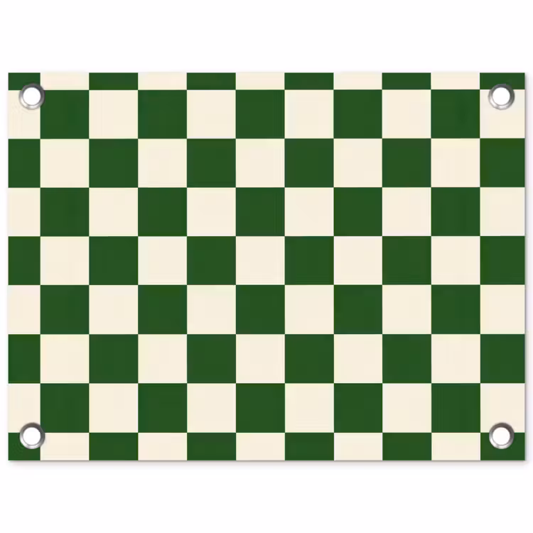 Schaakbord - Patroon - Groen tuinposter los doek klein 239 -3d