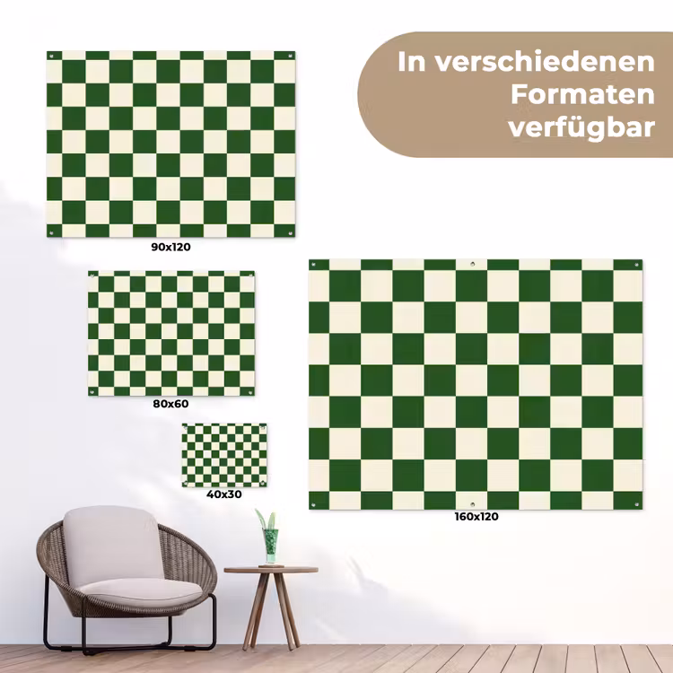 Schaakbord - Patroon - Groen tuinposter los doek klein 239 -Xsfeer9_DE