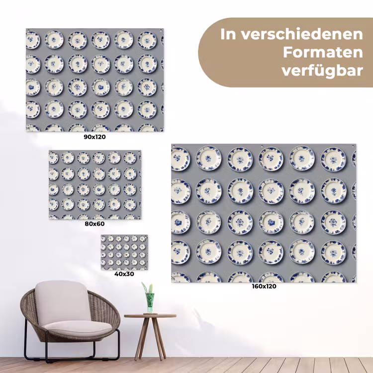 Borden - Bloemen - Blauw - Wit tuinposter los doek klein 239 -Xsfeer9_DE