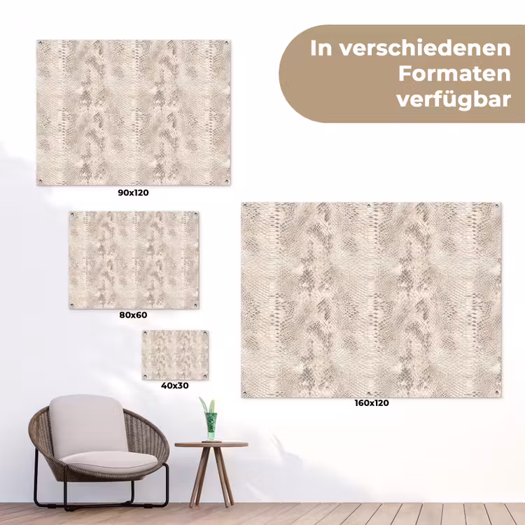 Slang - Patroon - Beige tuinposter los doek klein 239 -Xsfeer9_DE