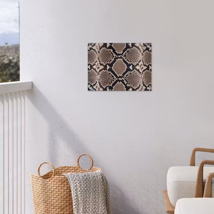 Slangenprint - Python - Bruin tuinposter los doek klein -sfeer8