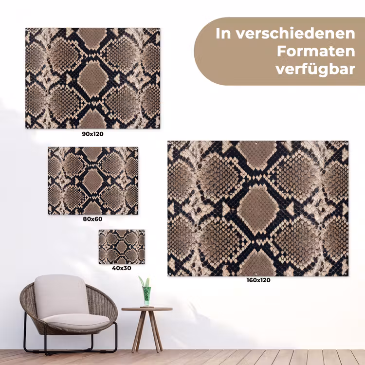 Slangenprint - Python - Bruin tuinposter los doek klein -Xsfeer9_DE