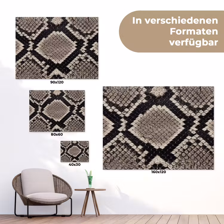 Slangenleer - Patroon - Beige tuinposter los doek klein -Xsfeer9_DE