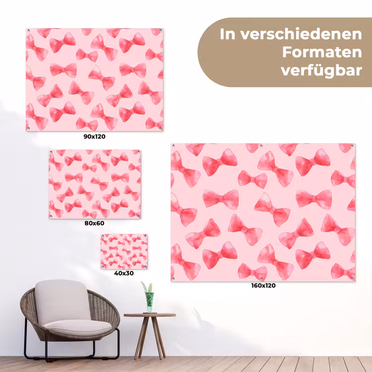Strikken - Aquarel - Roze tuinposter los doek klein 239 -Xsfeer9_DE