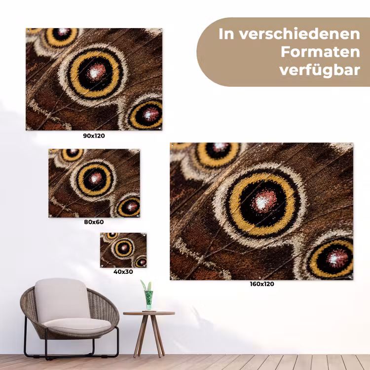 Vlinder - Vleugel - Abstract tuinposter los doek klein -Xsfeer9_DE