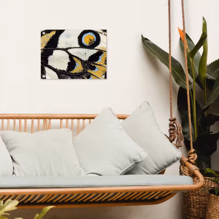 Vlinder - Vleugel - Geel tuinposter los doek klein -sfeer7