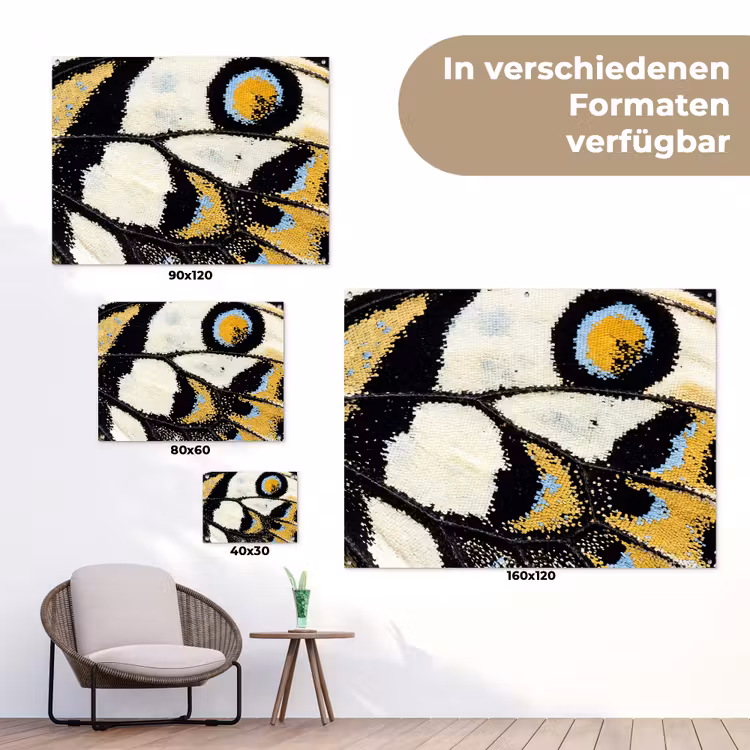 Vlinder - Vleugel - Geel tuinposter los doek klein -Xsfeer9_DE