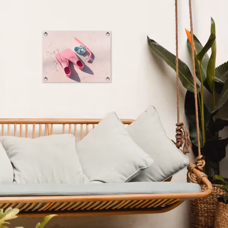 Snorkelset - Strand - Zomer - Roze tuinposter los doek klein -sfeer7