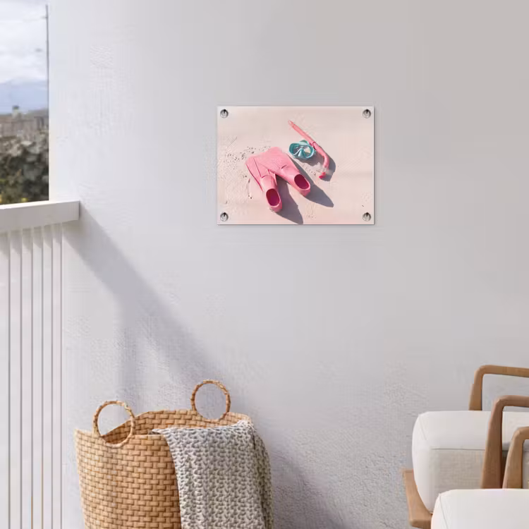 Snorkelset - Strand - Zomer - Roze tuinposter los doek klein -sfeer8