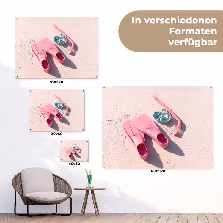 Snorkelset - Strand - Zomer - Roze tuinposter los doek klein -Xsfeer9_DE