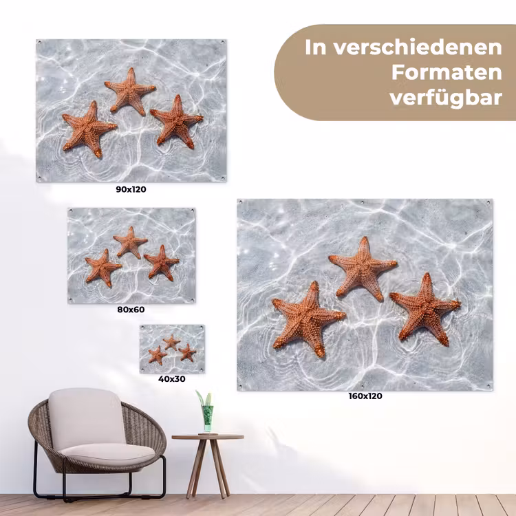 Zeesterren - Water - Helder tuinposter los doek klein -Xsfeer9_DE