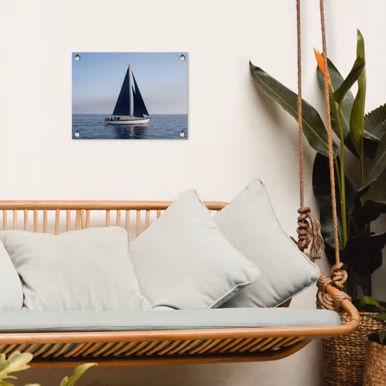 Zeilboot - Zee - Blauw tuinposter los doek klein -sfeer7