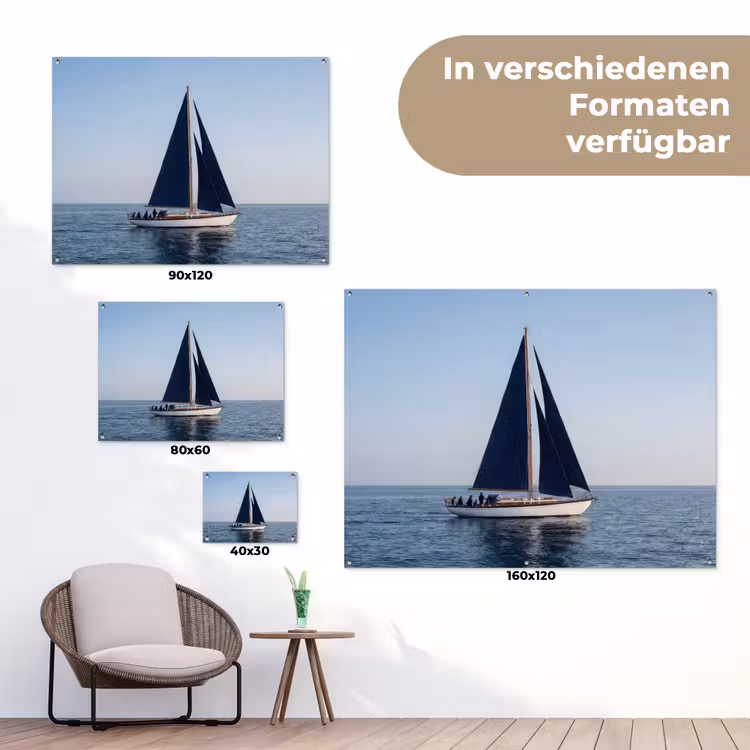 Zeilboot - Zee - Blauw tuinposter los doek klein -Xsfeer9_DE