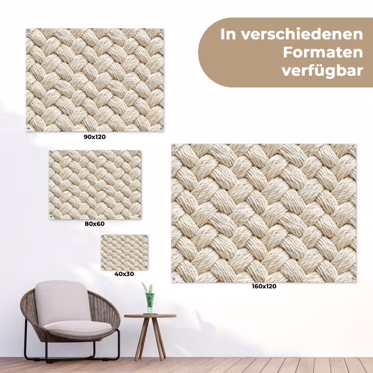 Touw - Gebreid - Beige tuinposter los doek klein 239 -Xsfeer9_DE