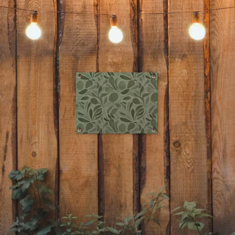 Sereen - Bladeren - Groen tuinposter los doek klein 239 -sfeer1