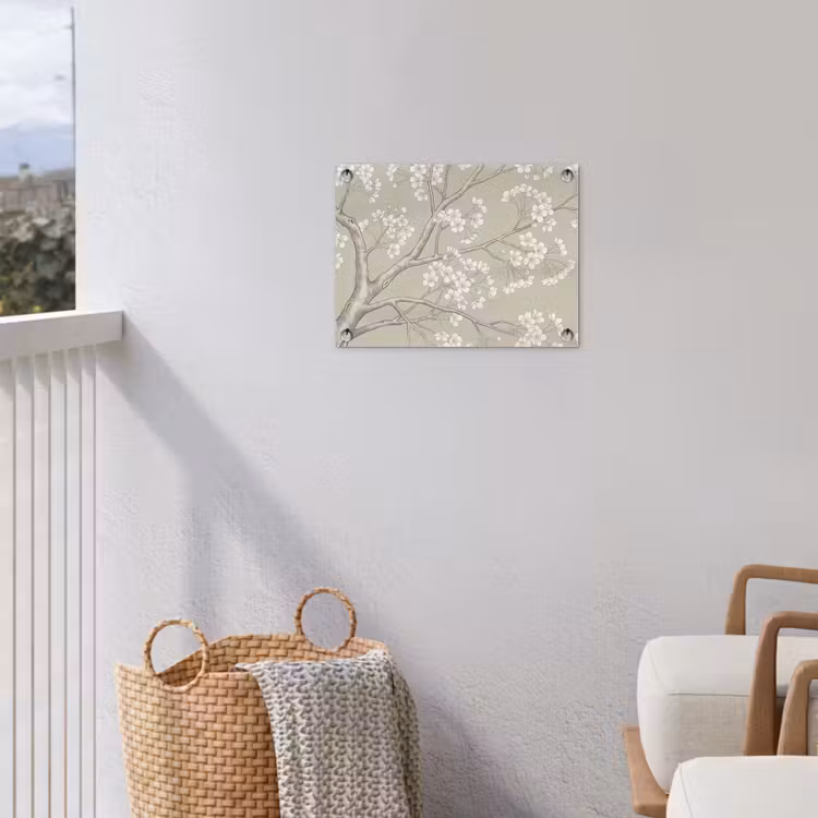 Sereen - Bloesem - Wit tuinposter los doek klein -sfeer8