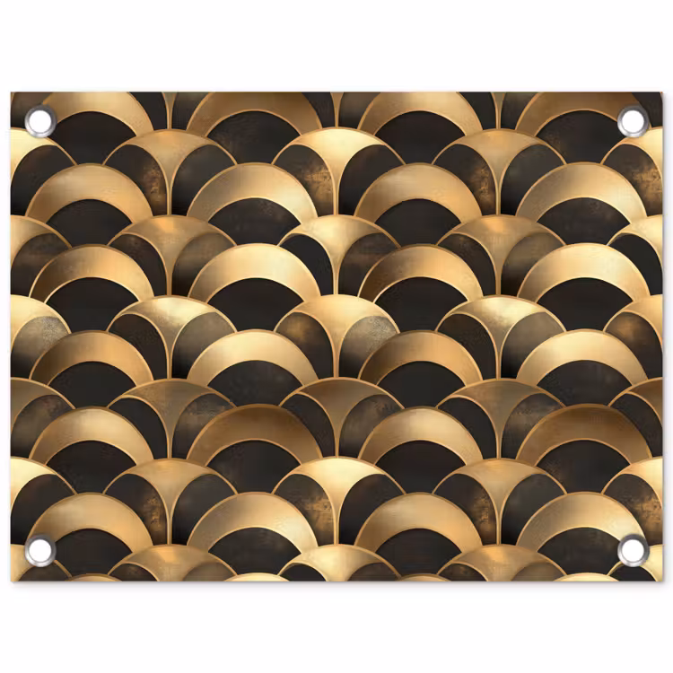 Schubben - Structuur - Goud tuinposter los doek klein 239 -3d