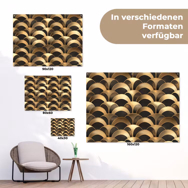 Schubben - Structuur - Goud tuinposter los doek klein 239 -Xsfeer9_DE