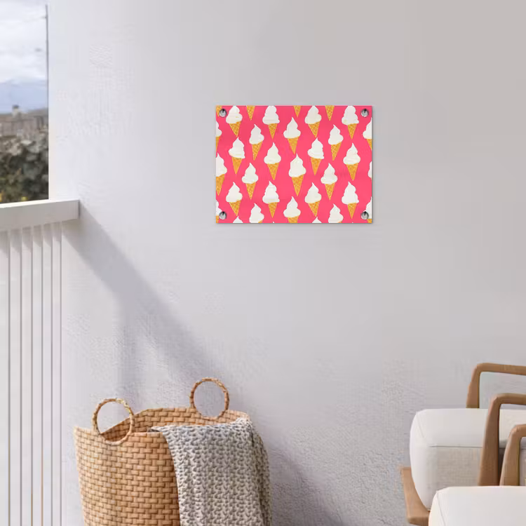 Softijs - Horentje - Roze tuinposter los doek klein 239 -sfeer8