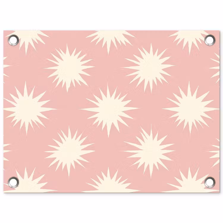 Zonnen - Patroon - Roze tuinposter los doek klein 239 -3d