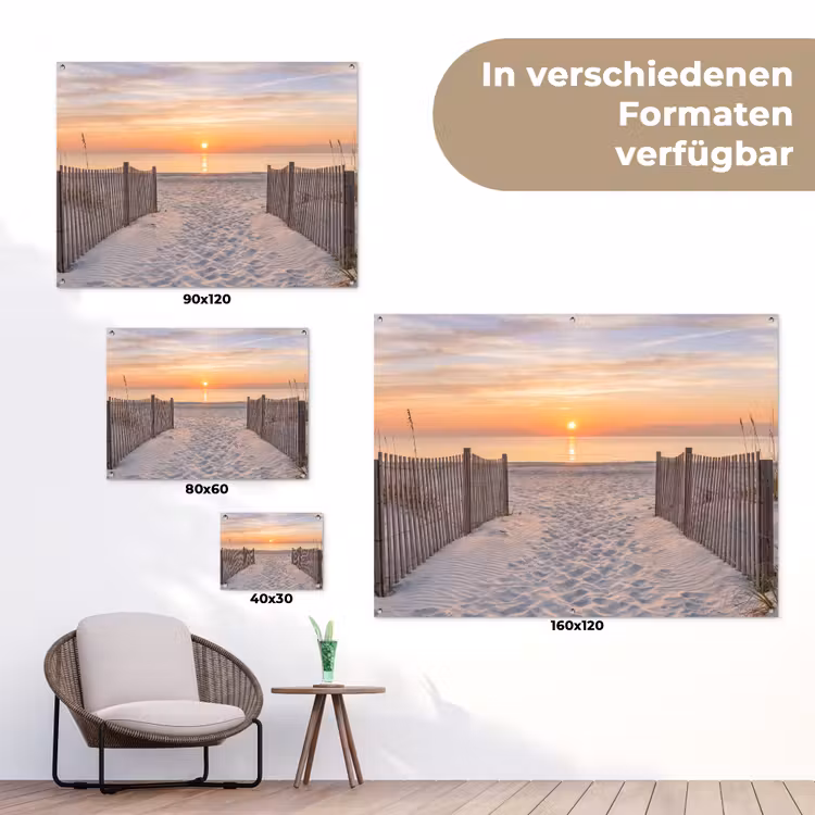 Zonsondergang - Strand - Zand tuinposter los doek klein -Xsfeer9_DE