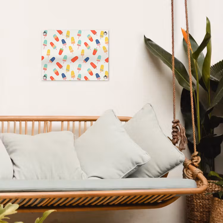 IJsjes - Speels - Kleurrijk tuinposter los doek klein 239 -sfeer7